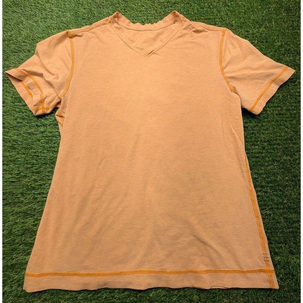 Lululemon V-Neck T-Shirt Orange Short Sleeve Athletic Top